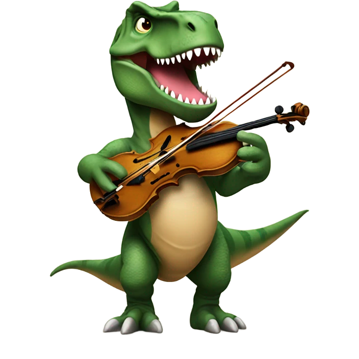 T-Rex playing the violin emoji