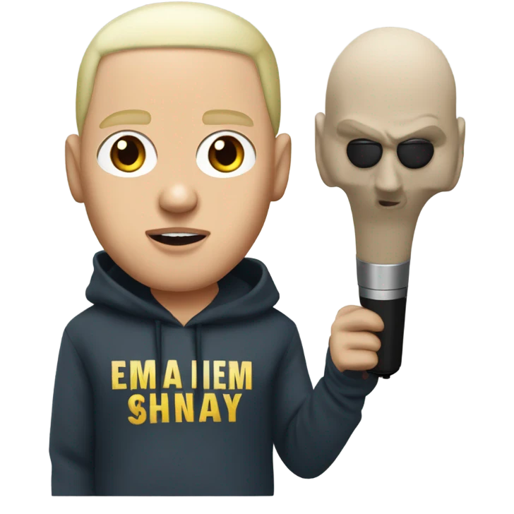 Eminem slim shady blonde buzz cut hoodie mic emoji
