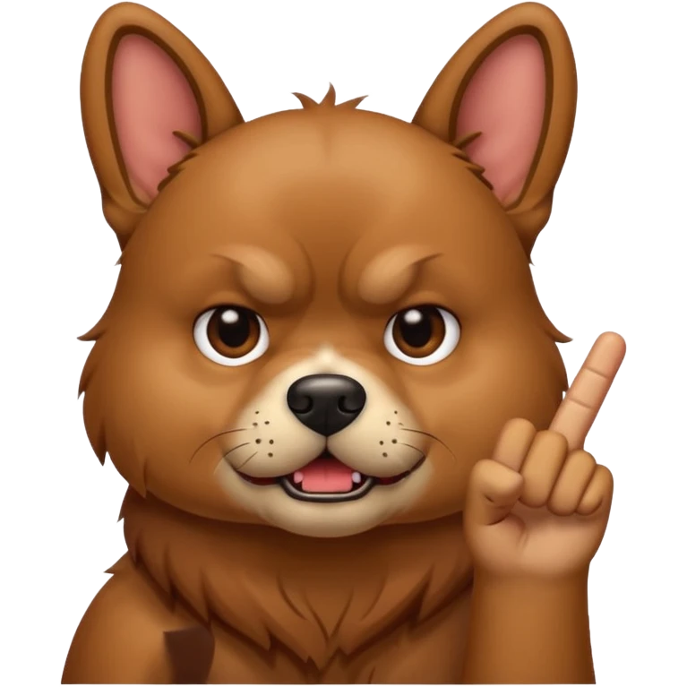 Dog with middle finger  emoji