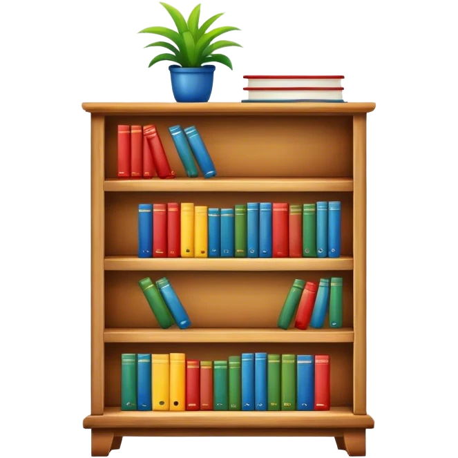 bookshelf 4 colors emoji