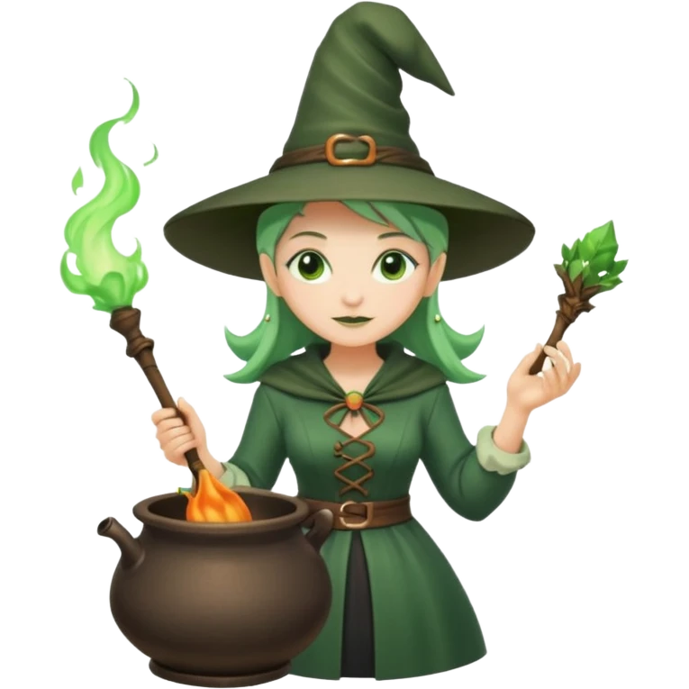 green witch cooking potion emoji