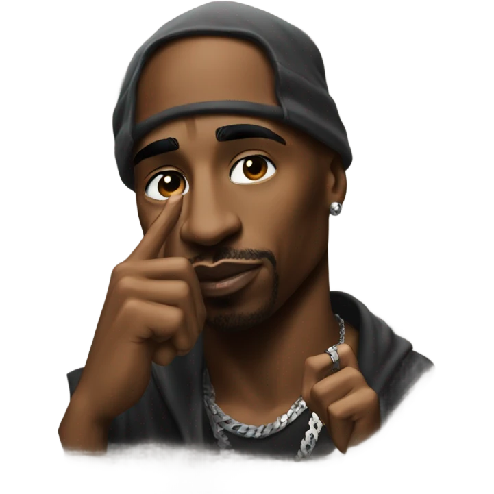 Tupac shakur with finger emoji