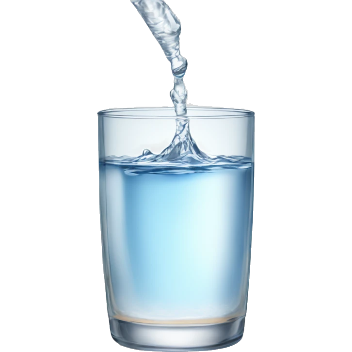 Cup of water poured into a beautiful clear glass  emoji