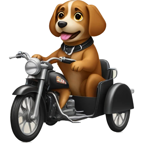 Dog riding in sidecar emoji