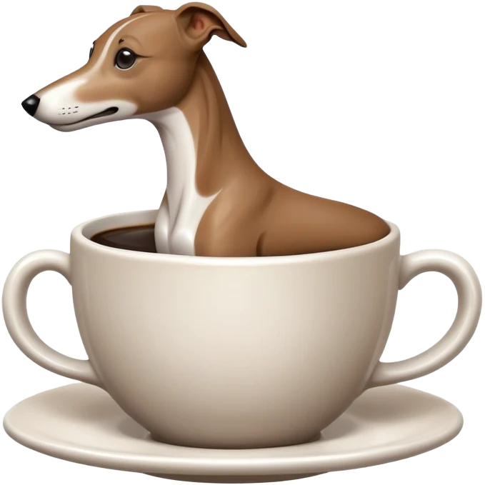 Greyhound in a coffee cup emoji