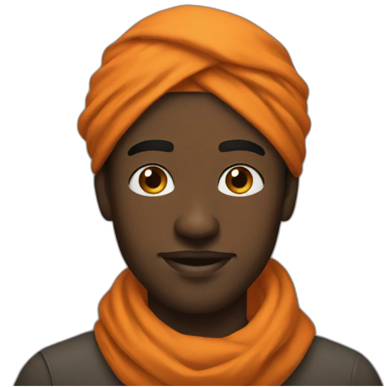black man with orange turban emoji