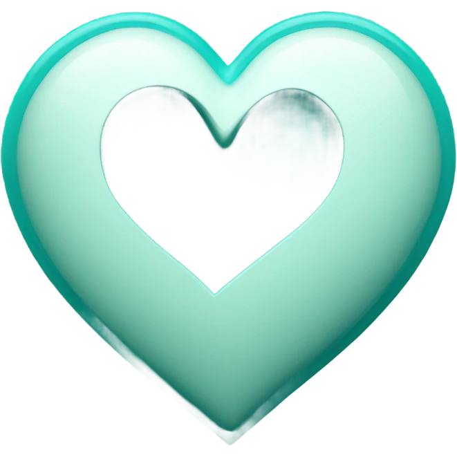 Teal heart in a weird shape  emoji