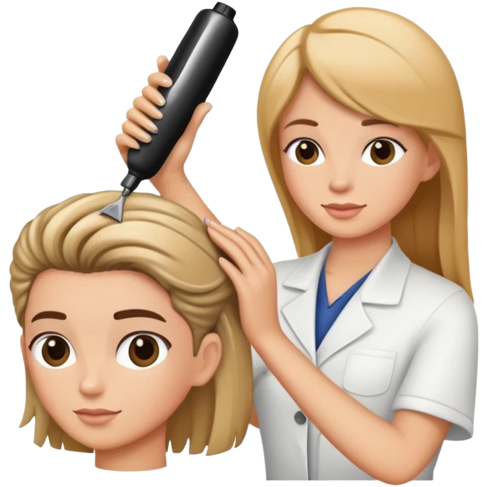 Hairdresser doing someone’s hair emoji