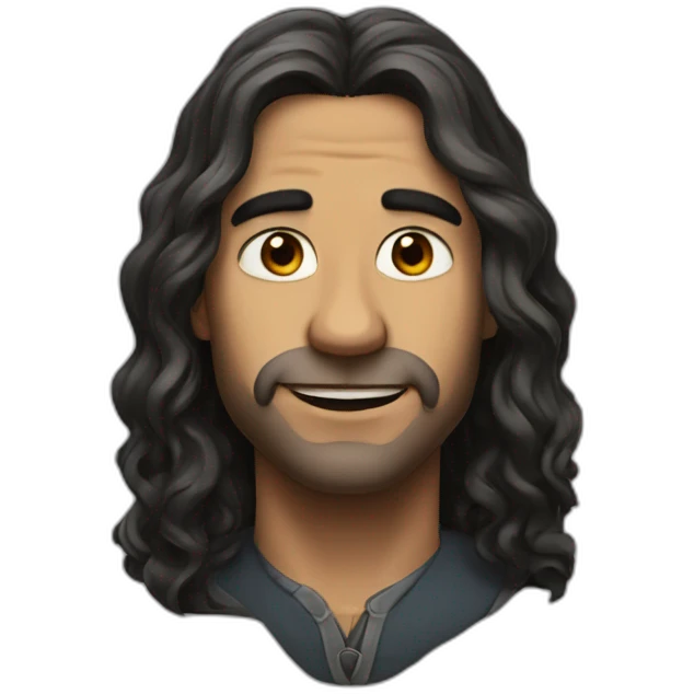 Gerald of rivia with long hair from Netflix portrait emoji