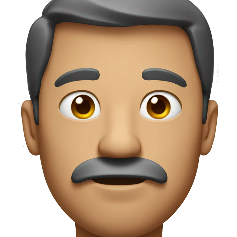 A human man with a big pig snout flared nostrils emoji