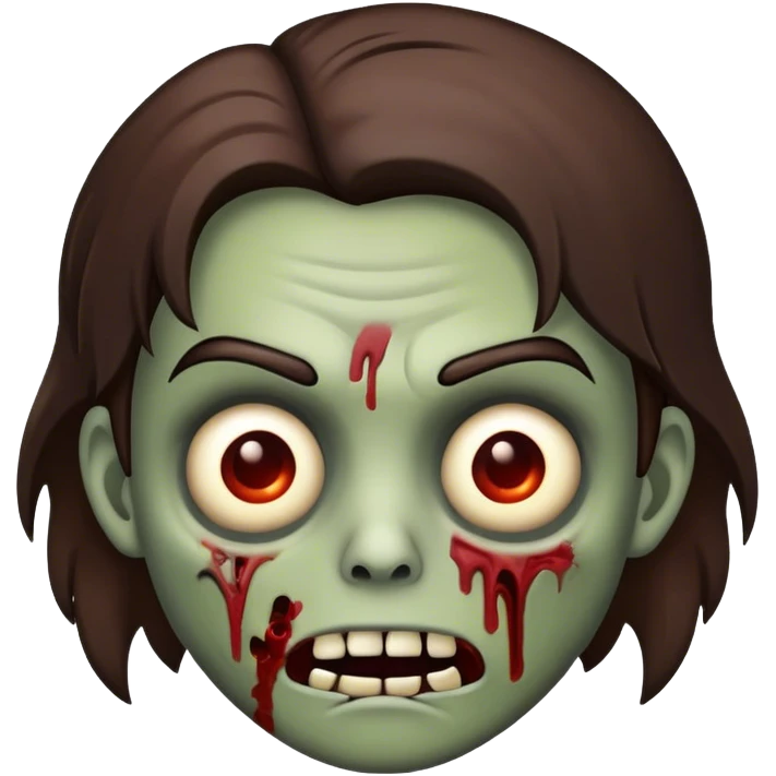 me faça um emoji de zumbi, com o cabelo médio castanho escuro emoji