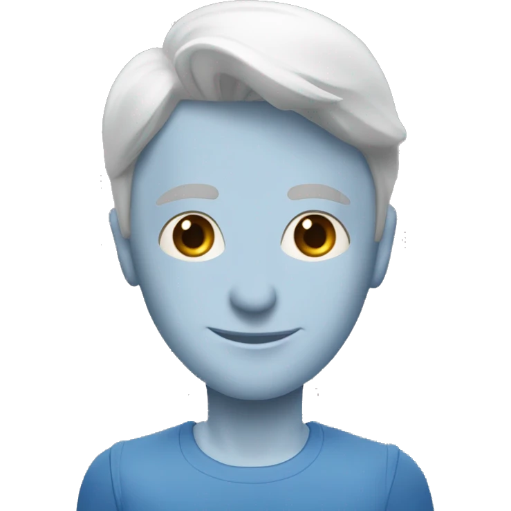 Робот синий улыбается 3д emoji