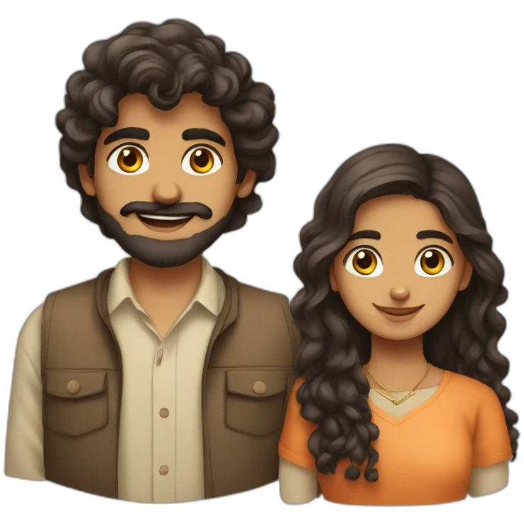 indian gujarati 21 year old brother with a beard and teenager sister with wavy hair emoji