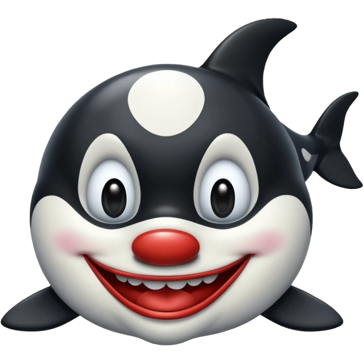 full orca not just face as an evil clown emoji
