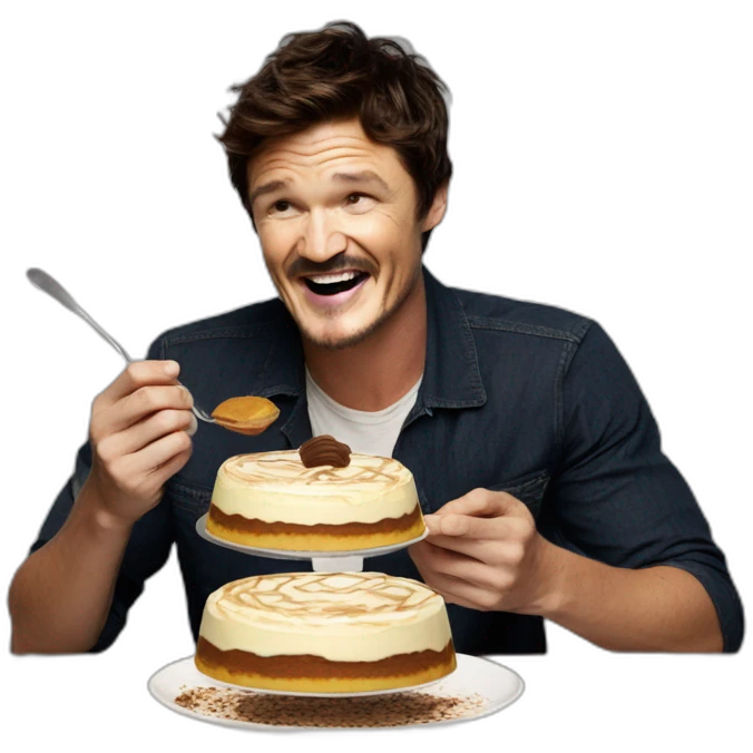 Pedro pascal eating tiramisu emoji