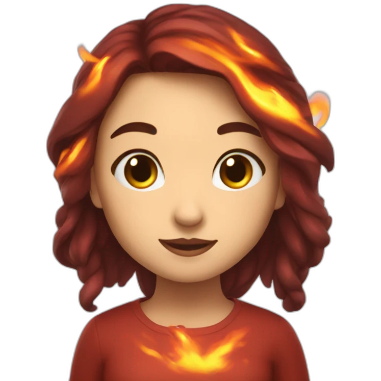 cute lady elemental of fire emoji