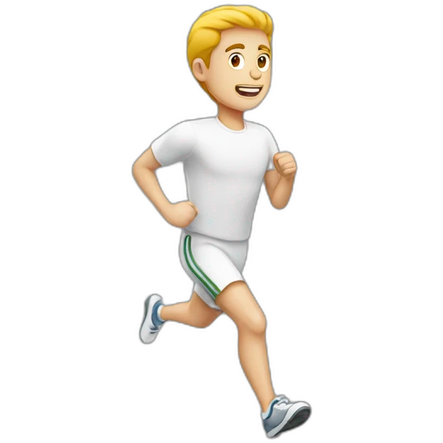 white guy running emoji