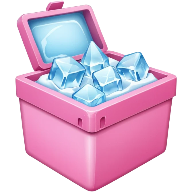a pink box with ice emoji