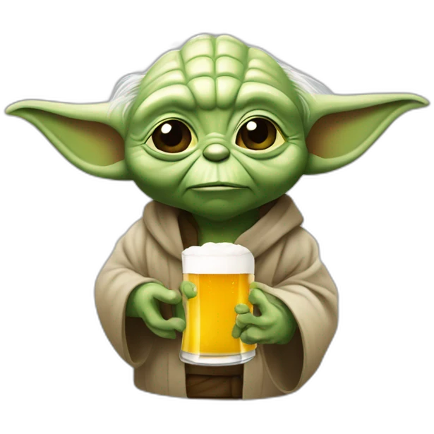 yoda boit une bière emoji