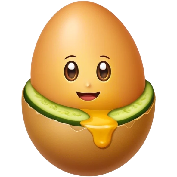 Brown egg with pickle and mustard  emoji