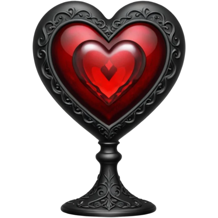 goth themed heart with a dark crystal goblet emoji