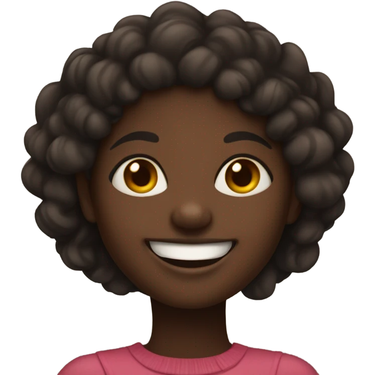 smiling dark-skin girl portrait emoji