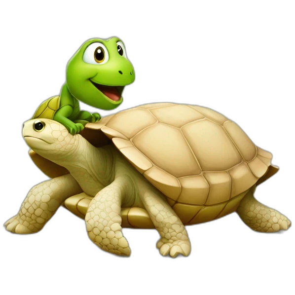 Chat sur une tortue  emoji