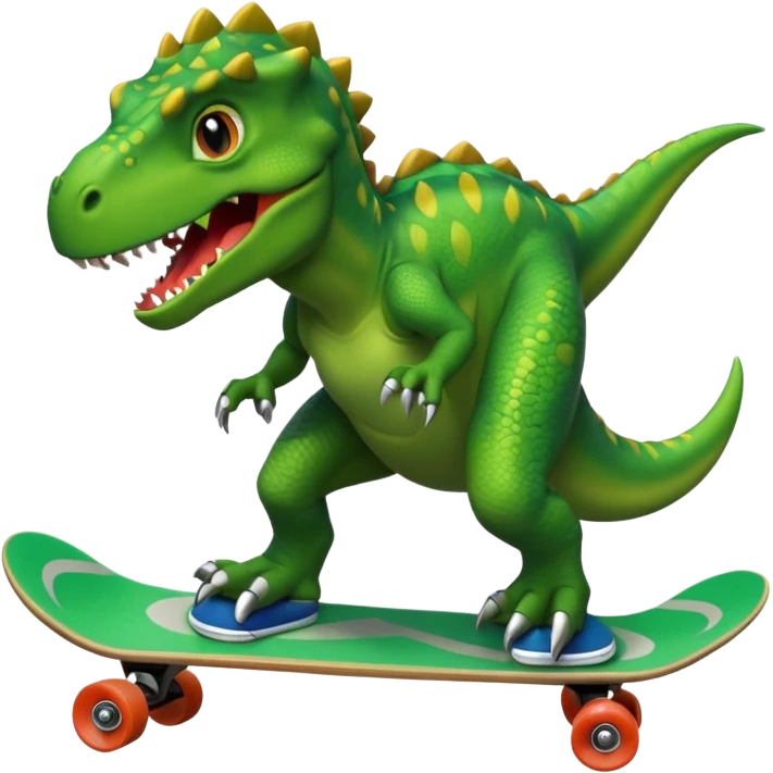 Dinosaur on a skateboard emoji