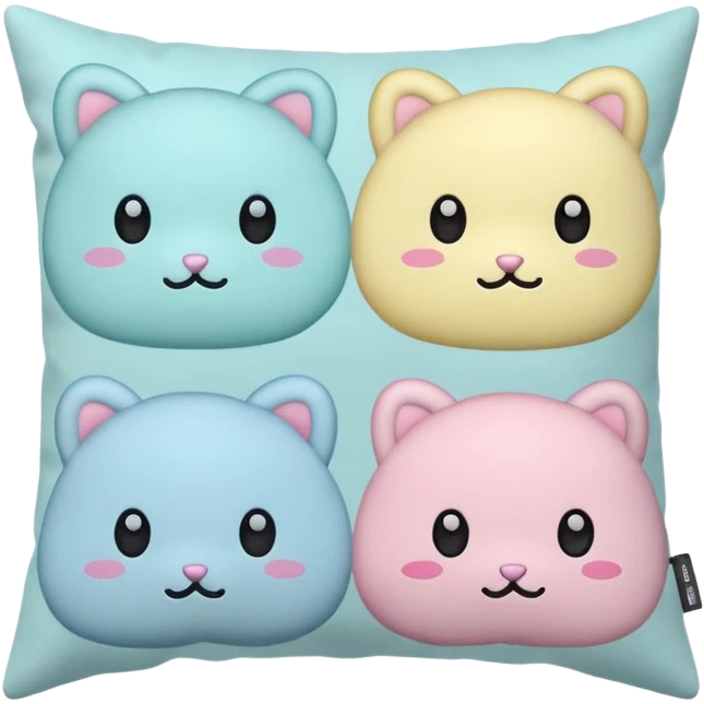 cushions cute no faces pastel colors emoji