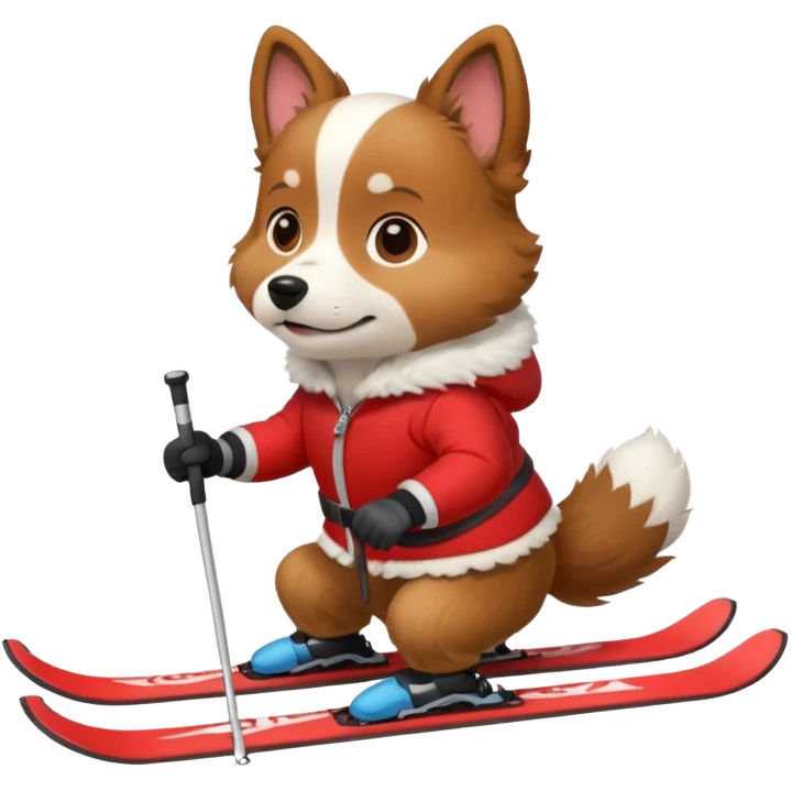 dog skiing emoji