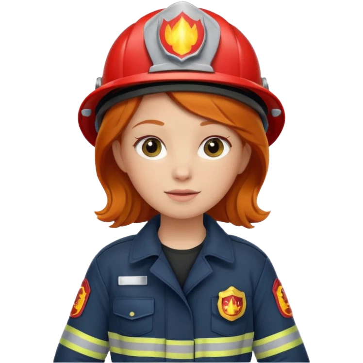girl fireman with ginger hair emoji