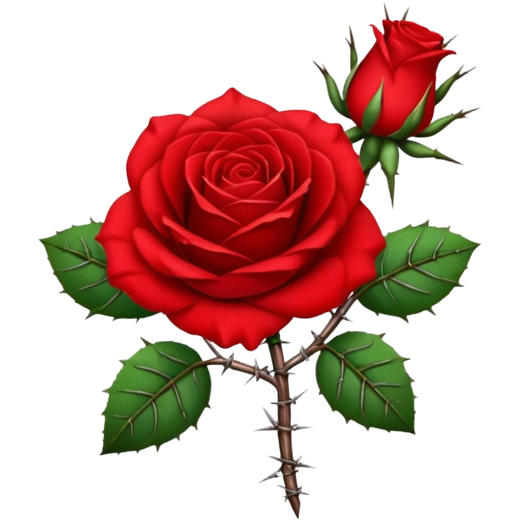A red rose with barbwire and thorns emoji