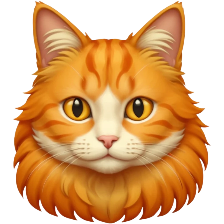 orange and yellow cat with long hair emoji