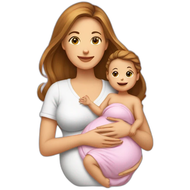 Une femme enceinte et un bébé  emoji