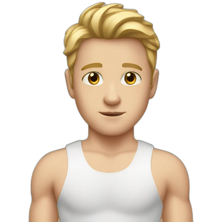 A white boy in gym leotard emoji