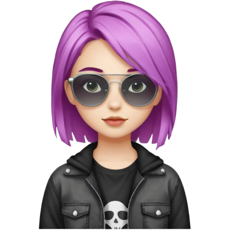 stylish teen girl wearing shades and dyed her hair, grunge outfit emoji