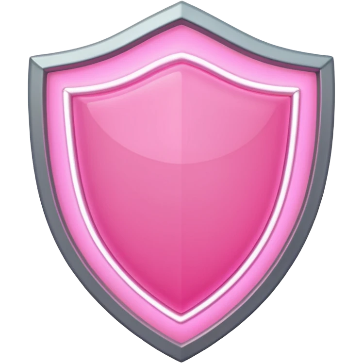 pastel pink neon shield with white frame emoji