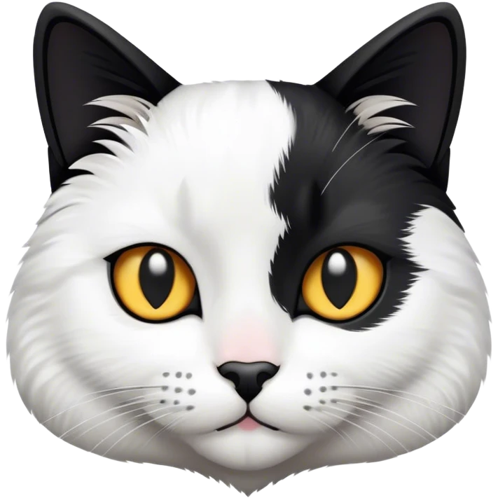 black and white cat face emoji