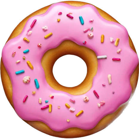 Donut with pink frosting and sprinkles  emoji