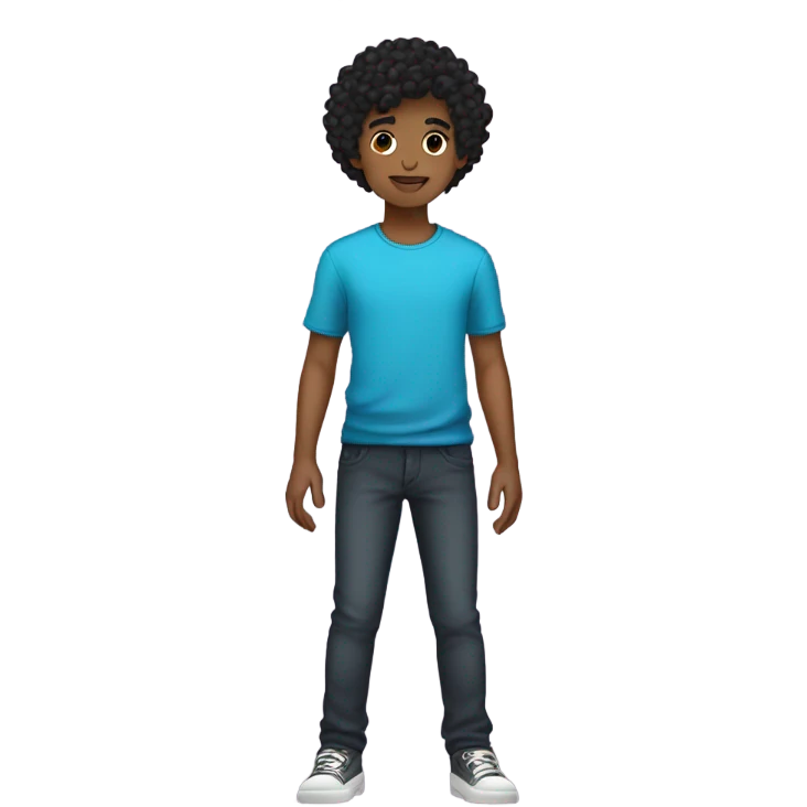Brown skin short black curly haired boy emoji