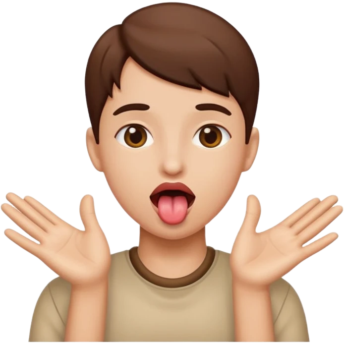 tongue out with hands to side emoji