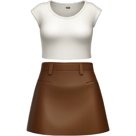 Mini Brown leather skirt  emoji