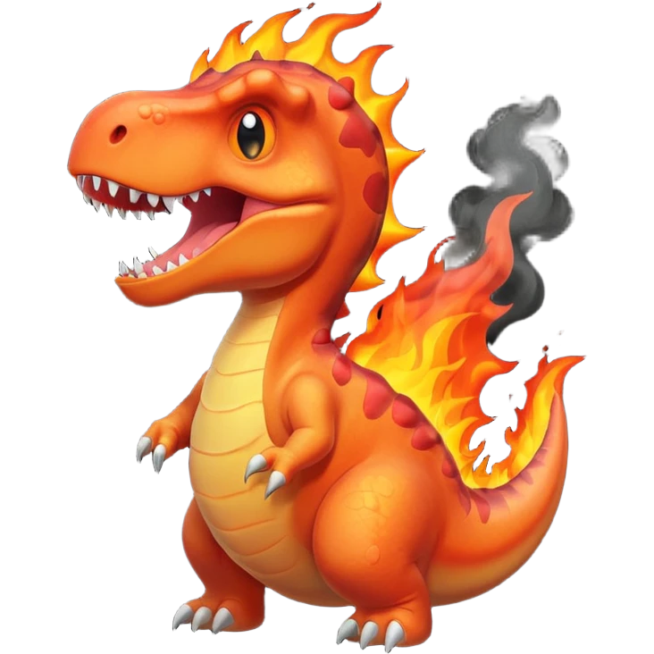 Dinosaur on fire emoji