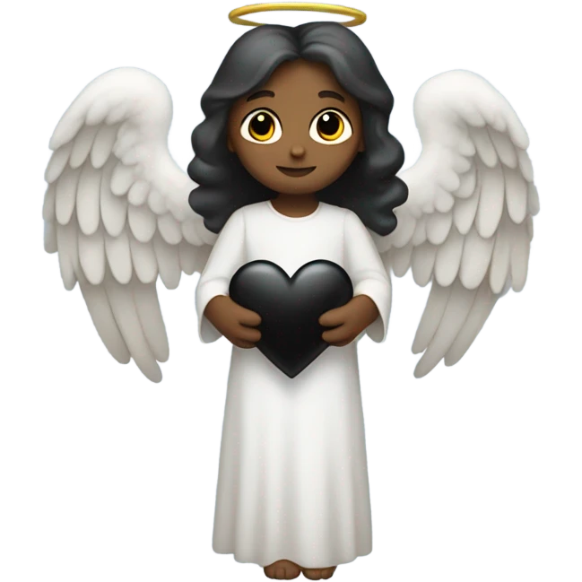 Angel holding a black heart emoji