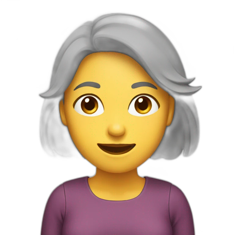 mujer haciendo presentacion emoji