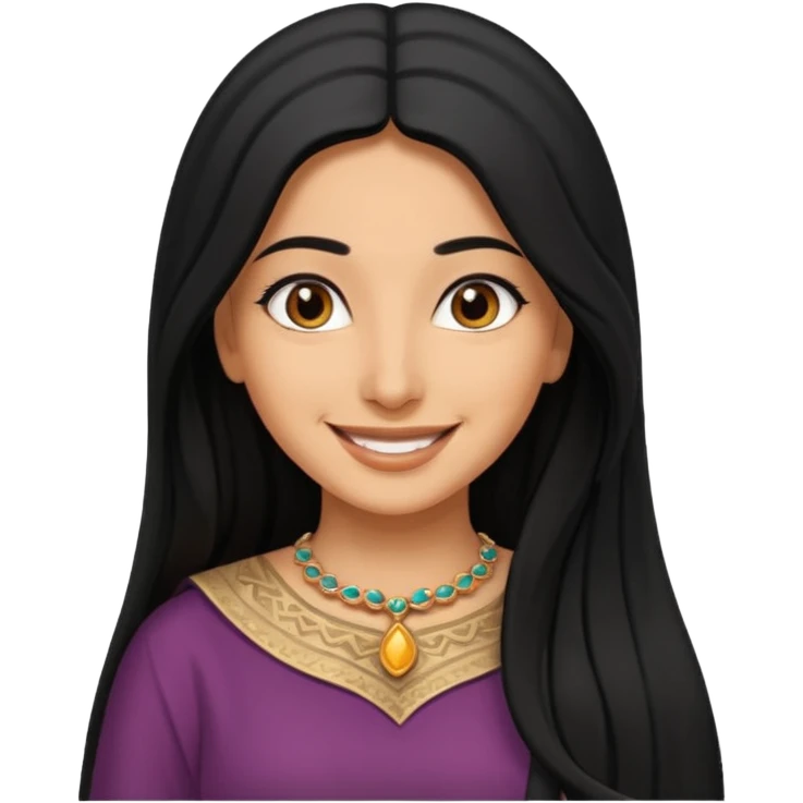 Black long hair arab women emoji
