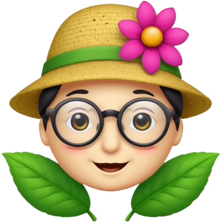 a flower with a personality and accessories emoji