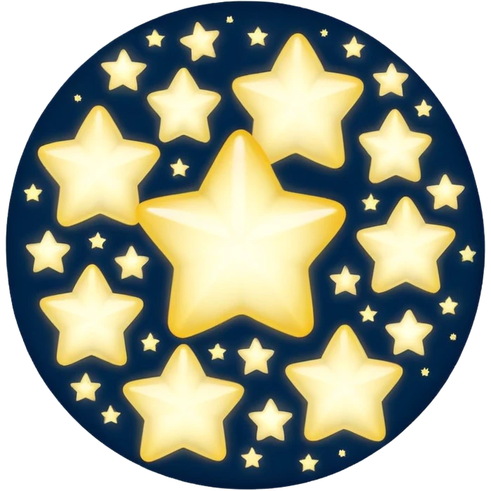 White Three little white stars in a cluster. All different sizes emoji