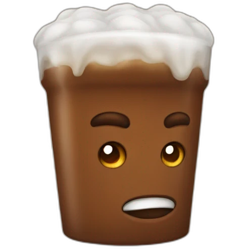 Strong brown gulp emoji