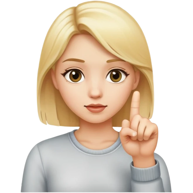 A girl with blonde hair giving the finger  emoji